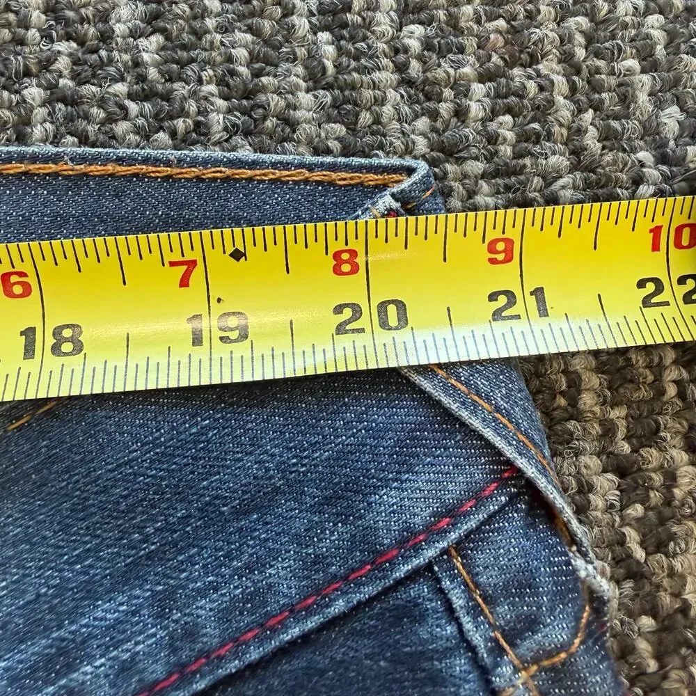 True Religion Straight Cut Denim Jeans Mens Faded Distressed Flap Pocket 40x33